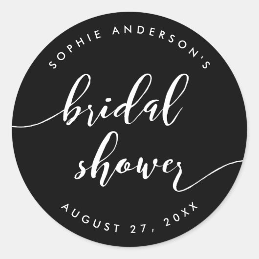 Relax Script Bruidsfeest Aangepaste Achtergrond Kl Ronde Sticker (Voorkant)