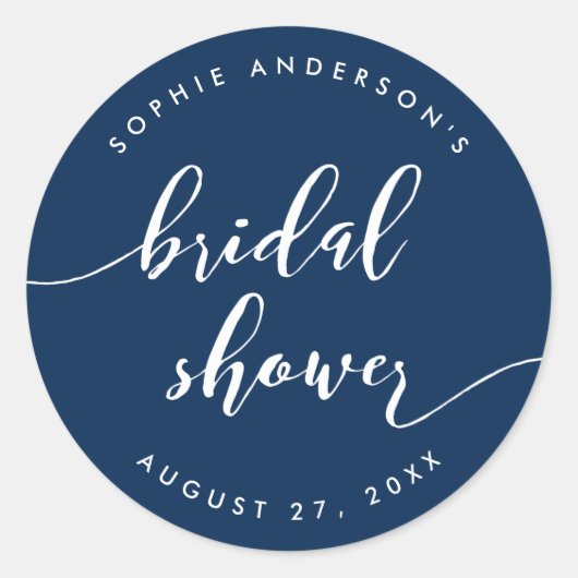 Relax Script Bruidsfeest Aangepaste Achtergrondkle Ronde Sticker (Voorkant)