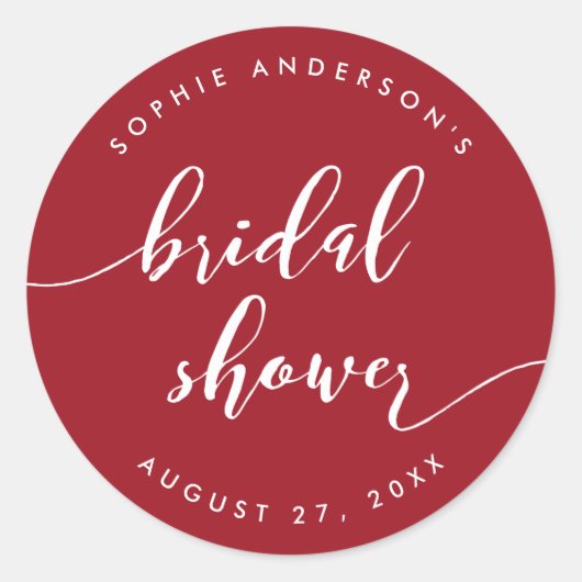 Relax Script Bruidsfeest Uitnodiging Aangepaste Ac Ronde Sticker (Voorkant)