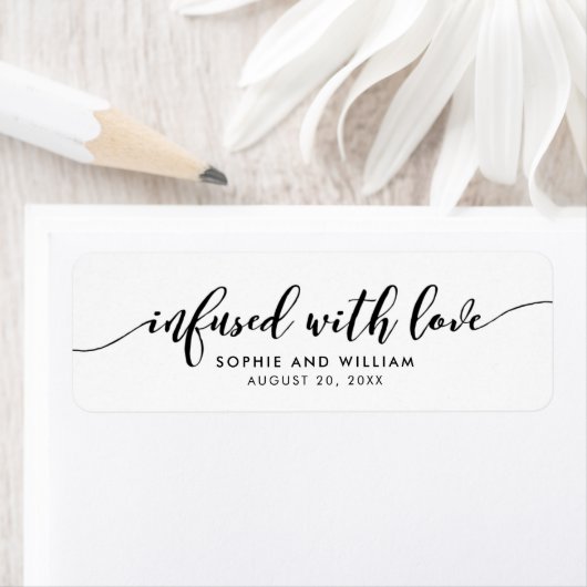 Relax Script Infused with Love Wedding Favor Label (Insitu)