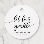 Relax Script Laat Liefde Glinsteren Huwelijk Bedankjes Labels (Voorkant)
