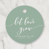 Relax Script Laat Liefde Groeien Bewerkbare Kleur Bedankjes Labels (Voorkant)
