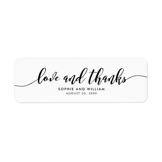 Relax Script Liefde en Bedankt Wedding Favor Label (Voorkant)