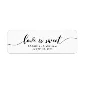 Relax Script Love is Sweet Huwelijksgunst Label (Voorkant)