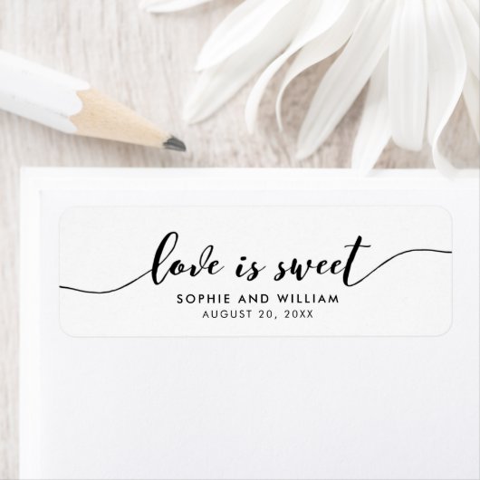 Relax Script Love is Sweet Wedding Favor Label (Insitu)