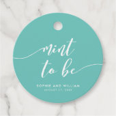 Relax Script Mint om bewerkbare Kleur Bruiloft Bedankjes Labels (Voorkant)