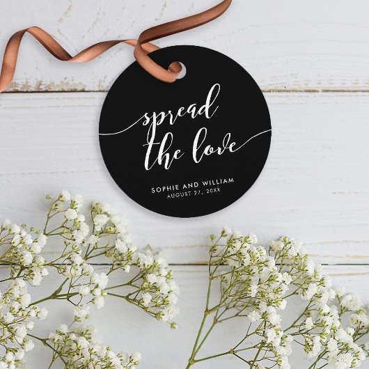 Relax Script Verspreid de Liefde Aangepaste Kleur Bedankjes Labels