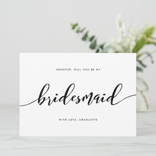 Relax Script Wil je mijn bruidsmeisje zijn? Kaart (Staand voorkant)
