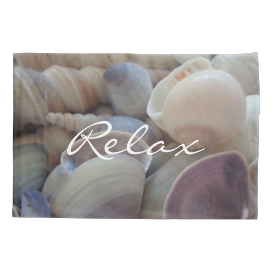 Relax Sea Shells Summer Beach Natural Photo Kussensloop (Achterkant-Links)