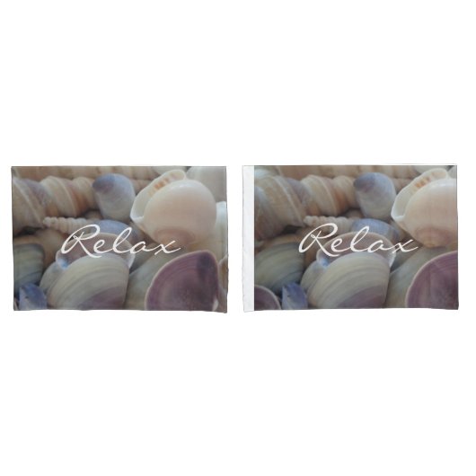 Relax Sea Shells Summer Beach Natural Photo Kussensloop (Voorkant-Set)