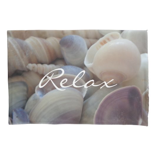 Relax Sea Shells Summer Beach Natural Photo Kussensloop (Voorkant-Links)
