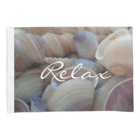 Relax Sea Shells Summer Beach Natural Photo Kussensloop (Voorkant-Rechts)
