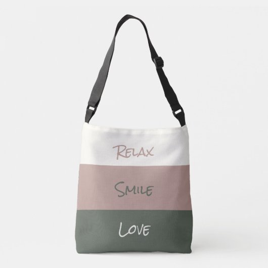  Relax Smile Love Cross Body Canvas tas (Achterkant)