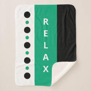 Relax stippen strepen zwart groen sherpa deken