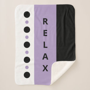 Relax stippen strepen zwart paarse sherpa deken