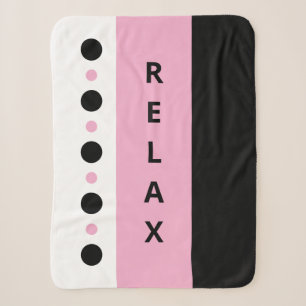 Relax stippen strepen zwart roze sherpa deken