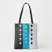 Relax stippen strepen zwart wit & azuurblauw tote bag (Voorkant)