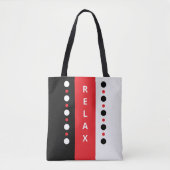 Relax stippen strepen zwart wit & rood tote bag (Voorkant)