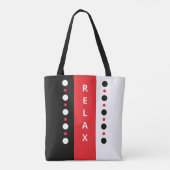 Relax stippen strepen zwart wit & rood tote bag (Achterkant)