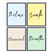 Relax Stripes Badkamer muurkunst poster