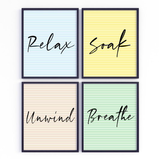 Relax Stripes Badkamer muurkunst poster