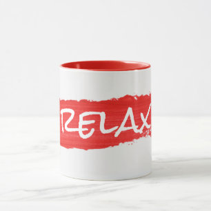 RELAX-tekst op rode verf Mok