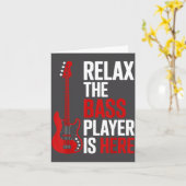Relax The B Player Is Here Retro Guitar Musician F Kaart (Gele Bloem)