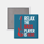 Relax The B Player Is Here Retro Guitar Musician F Magneet (Voorkant / Achterkant)