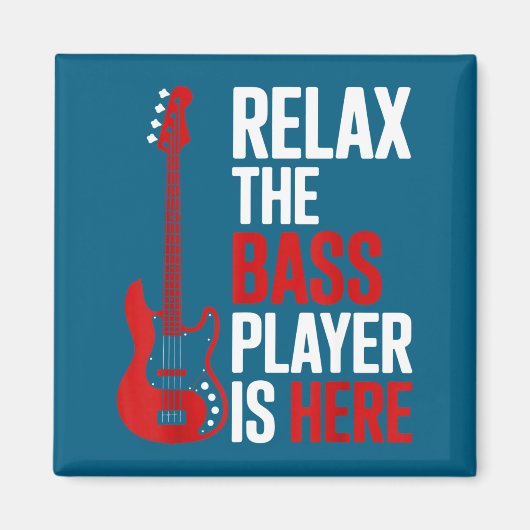Relax The B Player Is Here Retro Guitar Musician F Magneet (Voorkant)