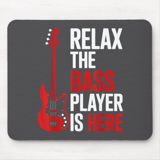 Relax The B Player Is Here Retro Guitar Musician F Muismat (Voorkant)