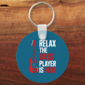 Relax The B Player Is Here Retro Guitar Musician F Sleutelhanger (Voorkant)