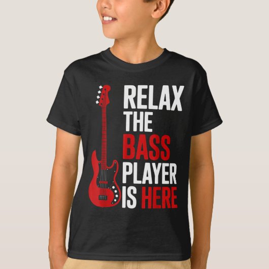 Relax The B Player Is Here Retro Guitar Musician F T-shirt (Voorkant)