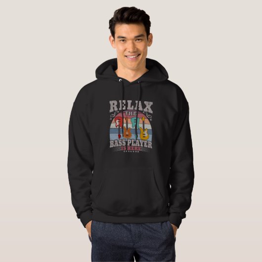 Relax The Bass Player is here Gitarist T-shirt (Voorkant volledig)