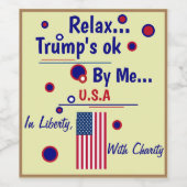 Relax Trumps OK met Me wijn Label Wijn Etiket (Enkel label)