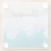 Relax & Unwind Ocean Wave Coaster Glazen Onderzetter (Achterkant)