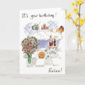 'Relax'-verjaardagskaart Kaart (Gele Bloem)