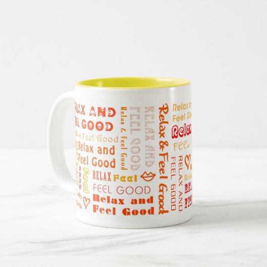 : Relax & voel goed (Oranje): Mok (Voorkant links)