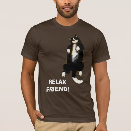 RELAX vriend! Slaapkat T-Shirt (Voorkant)