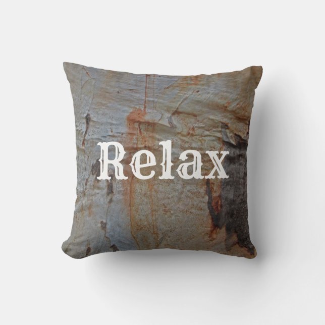 Relax Woodgrain Tree Bark Foto Brown Rustic Kussen (Voorkant)