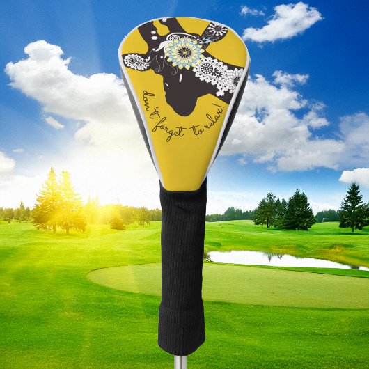 Relax - Yellow Funky Funny Giraffe Golfheadcover