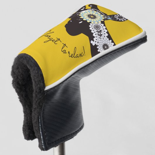 Relax - Yellow Funky Funny Giraffe Golfheadcover (3/4 voorkant)