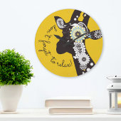Relax - Yellow Funky Funny Giraffe Grote Klok