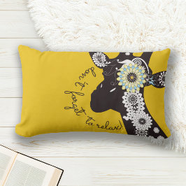 Relax - Yellow Funky Funny Giraffe Kussen