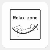 Relax zone teken vierkante sticker (Voorkant)