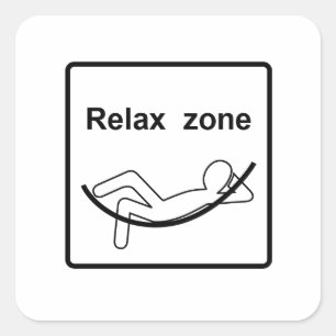 Relax zone teken vierkante sticker