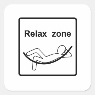 Relax zone teken vierkante sticker