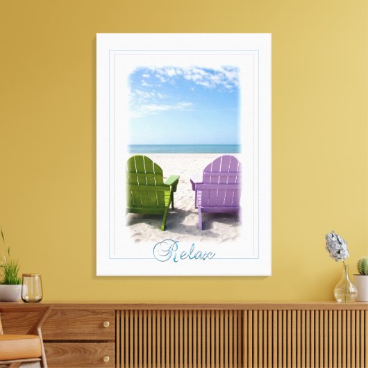 relaxatie aan het strand canvas afdruk (Insitu (Woonkamer))