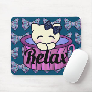 Relaxatie keukenkat in de Mok Cute Muismat