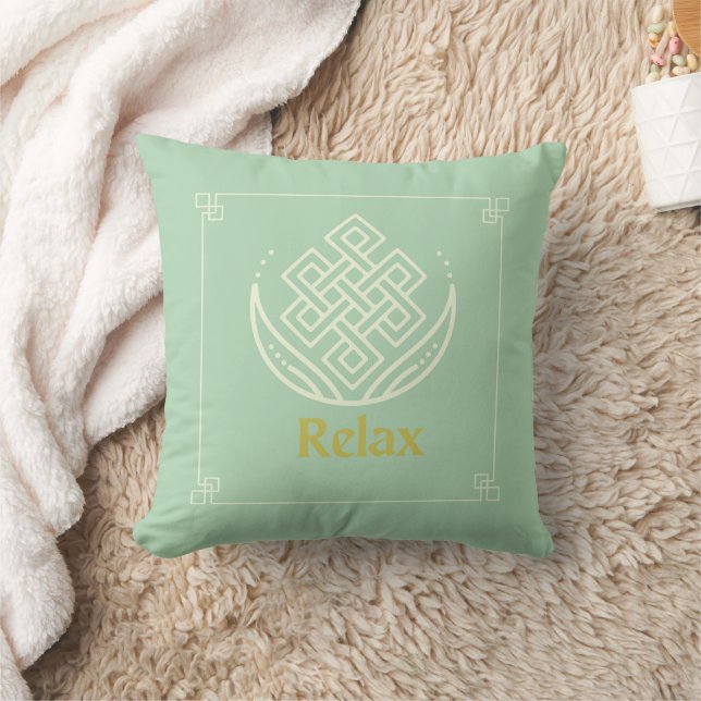Relaxation Haven Sierkussen op groene achtergrond (Deken)