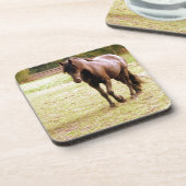 Relaxed Brown Horse Walking Bier Onderzetter (Linkerzijde)
